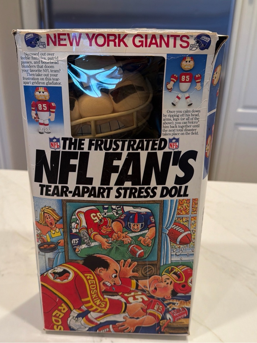New York Giants Frustrated NFL Fan's Tear-Apart Stress Doll in Box